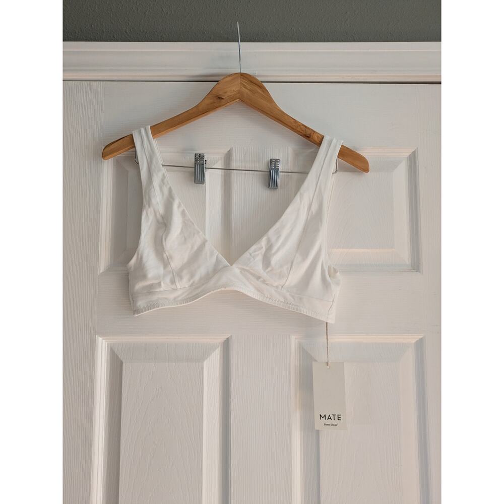 MATE The Label Tencel Comfort Wireless Triangle Bra White M NWT